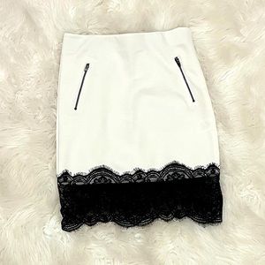 Size Small White with Black Lace Skirt.